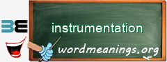 WordMeaning blackboard for instrumentation